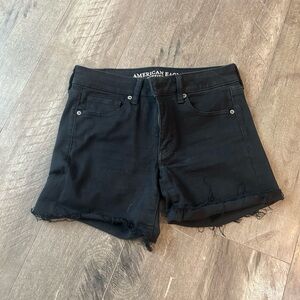 American Eagle Outfitters Women's Frayed Black Jean Shorts